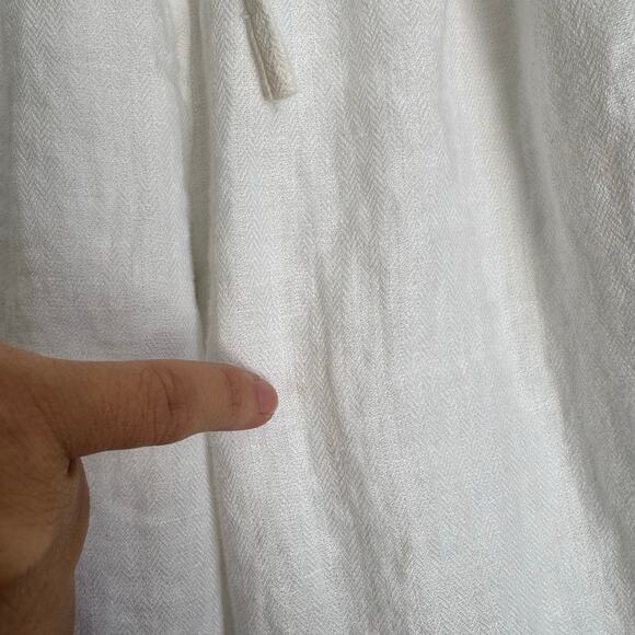 J. Crew Women's Linen Pants Size 00 White Pull-On Elastic Waist Beachy Coastal - Picture 6 of 14